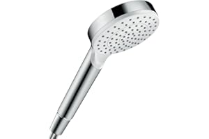hansgrohe wassersparender Duschkopf Crometta, Sparduschkopf, Duschbrause, Weiß/Chrom