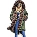Produktbild Oliviavan Damen Jacke,Frauen Kunstpelz Winterjacke Parka Kapuzenmantel Fischschwanz Langen Ärmeln Mantel Heißer Plüsch Jacke Winter Sweatshirts Tarnung Stern Stil