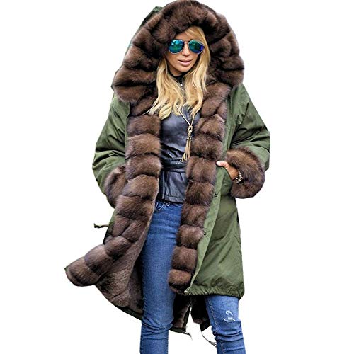 Preisvergleich Produktbild Oliviavan Damen Jacke,Frauen Kunstpelz Winterjacke Parka Kapuzenmantel Fischschwanz Langen Ärmeln Mantel Heißer Plüsch Jacke Winter Sweatshirts Tarnung Stern Stil