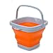Produktbild Queta Eimer, faltbar, tragbar, leicht, quadratisch, Silikon, Teleskopeimer für Angeln, Camping, Autowäsche orange ORANGE 10L