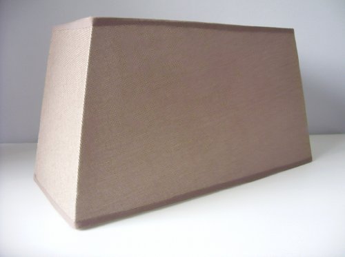 Lampenschirm rechteckig 35 cm hellbraun Leinenstruktur