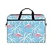 Produktbild Ahomy 14 Zoll Laptoptasche, rosa Flamingos und Tropische Palmen, Canvas, Laptoptasche, Bussiness Handtasche mit Schulterriemen für Damen und Herren