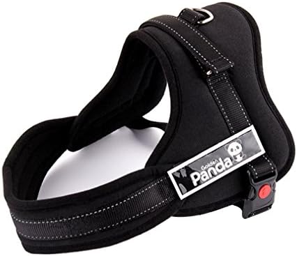 Micat® Panda Non-Pull Soft Padded Dog Body Harness Heavy Duty Big Dogs Assistance,Size from X-Small to X-Large,3 Colors(Black) (Large)