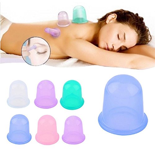2 StückSilikon Schröpfen Cup Schröpfglocken aus silikon für Vakuum Massage Silicone Massage Vacuum Body and Facial Cups Set Anti Cellulite Cup-Grün - 2