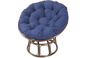 Morbuy Cojines sillas Jardin papasan, Suave y Acogedor Cojín Redondo Poliéster Cojín de Sillón para Interiores Exteriores Sala Cojín de Asiento (Azul Marino,60x60CM)