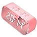 Produktbild LOEROY Bluetooth Lautsprecher Radio Wecker, Tischuhr mit Bluetooth-Lautsprecher FM-Radio, Zwei Alarme mit Temperatur, Freisprecheinrichtung, USB für Smartphones (Größe: 140 * 50 * 80 mm),Pink