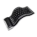 Produktbild Tempo Portable Waterproof Keyboard Foldable Wireless Bluetooth Silicone Mini Keyboard for Tablet, Smartphone, Laptop, Built-in Rechargeable Lithium Battery-Black