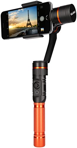 Rollei Pro Smartphone Gimbal - Treppiede 3 assi per smartphone (Stabilizzatore/Steadycam), incl. con Rilevamento e inseguimento volti e altre funzioni - Nero / Arancio