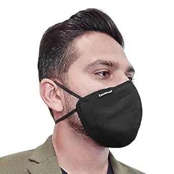 Pure&Safe 5 Layered Reusable Washable N95 Face Mask with Activated Carbon Layer and Melt Blown Fabric For PM 2.5 - Pack of 5