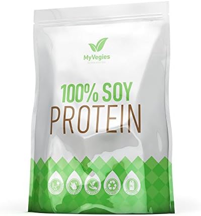 MyVegies 100% Pure Vegan Soy Protein Powder 2 lbs 900g : 23g Vegetable Protein per serving - Best Tasting Strawberry With Essential Amino Acids Pofile and Rich in BCAA for Maximum Muscle Growth!