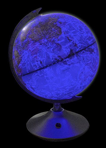 EXERZ 21 CM Earth and Constellation Globe/ 2 in 1 Globe/ World Globe / Desk Globe – Ideal Educational Gift for - illuminated – Diameter 21 CM