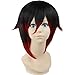 Produktbild COSPLAZA Cosplay Kostueme Peruecke Karneval RWBY Red Trailer Ruby Schwarz Rot kurz Party Anime Haar