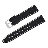 Silikon schwarz Uhrenarmband Ersatzgummigewebe Schnellspanner Uhrarmband Ersatz 20mm