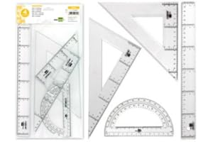Liderpapel 4349 Set Trace 4 Pièces Règle 30 cm Équerre 25 cm Bleu