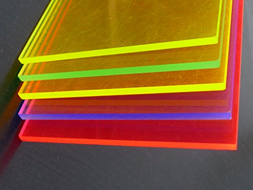 Platte Acrylglas GS, 1000 x 500 x 3 mm, Fluoreszierend rot Zuschnitt alt.intech® - 5