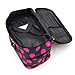 JACKY Wave Dot Case Makeup Double Cosmetic Hand Bag Tool Storage Toiletry (Black hot pink)