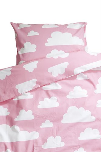 Farg Form Bedset with Cloud Print Light (Pink)