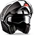 Produktbild MOTO Helmets® F19 "Racing Black" · Motorrad-Helm · Klapp-Helm Modular-Helm Flip-up Integral-Helm Motorrad-Helm Roller-Helm Full-Face Cruiser MTB · ECE Sonnenvisier Schnellverschluss Tasche L (59-60cm)