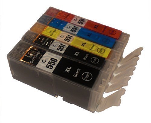 5 XL TINTENPATRONEN MIT CHIP für Canon mit FREIE FARBAUSWAHL IP 7200 Serie iP7250 ip8700 Serie iP8750 MG5400 Serie MG5450 MG 5500 Serie MG5550 MG5600 Serie MG5650 MG6300 Serie MG6350 MG6400 Serie MG6450 MG6600 Serie MG6650 MG7100 Serie MG7150 MG7550 iX6850 MX725 MX925 ersetzt PGI-550XL und CLI-551XL Pixma Serie mit Chip
