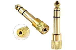 REALMAX® 3.5mm female to 6.5mm Jack Audio Plug male Stereo Headphone Adaptor Converter Microphone Audio 24K Gold Plated