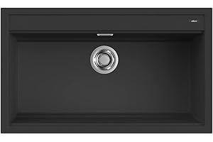 Elleci LGB36040 Lavello da Incasso GRANITEK, Nero, 84 x 48 cm