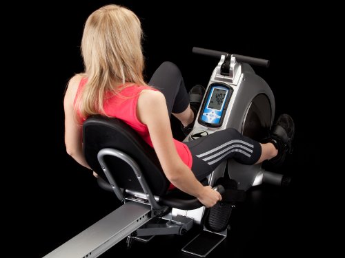 skandika Aquarius 3-in-1 Rudergerät Liege-Ergometer SF-1040 zusammenklappbar mit Multifunktionscomputer, Transportrollen, Handpulssensoren, Pulsgurt und wartungsfreien Antriebssystem - 5