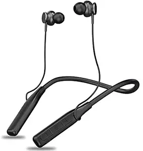 Wireless Earphones Headphones for Xiaomi Mi A3 Lite Original Sports Bluetooth Wireless Earphone with Deep Bass and Neckband Hands-Free Calling inbuilt Mic Headphones with Long Battery Life and Flexible Headset (A 8, Black)