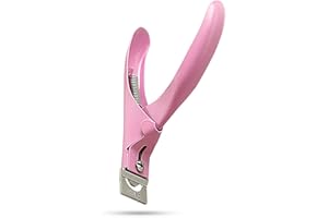 SMI - Coupe Faux Ongle Coupe Ongles Acrylique Coupe-Ongles en Acier Inoxydable Guillotine Capsule Ongle, Ongles Artificiels Ongles en Gel - Rose