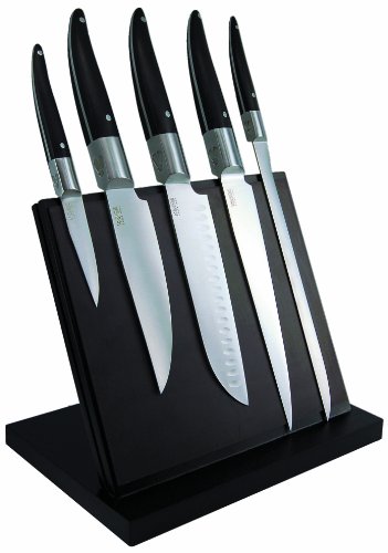 Laguiole Production 443930 Magnetischer Messerblock Laguiole Expression mit 5 großen Küchenmessern Laguiole