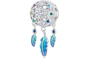 SHIYU Charm Ciondoli Acchiappasogni per Braccialetti Pandora, Charm Arcobaleno in Argento Sterling, Regalo per Figlia Mamma Amica