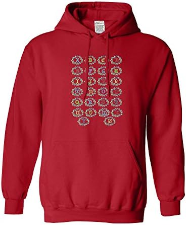 Alphabet Christmas Lights Christmas Gildan - Pullover Men's Hoodie(Large,Red)