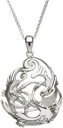 Hallmarked Sterling Silver Children of Lir Mother's Oval Pendant