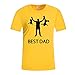 Produktbild BHYDRY Herren Sommer Casual Print Kurzarm T-Shirt Geschenk für die weltbesten DAD TopsX-Large,Gelb