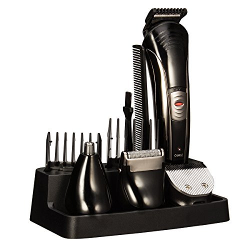 OFTEN (TM) Men's 7 in 1 Rechargeable Cordless Grooming Kit with Hair Clippers, Moustache Beards Shaver Trimmer, Nose Hair and Eyebow Trimmers