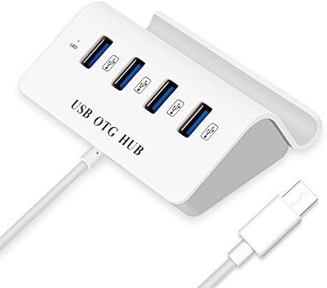 USB 3.1 Type-C to 4-Port USB 2.0 OTG Hub with Phone Stand Holder, LUCKYDIY USB-C On-The-Go(OTG) HUB for Macbook, Laptop, Tablets and More Type-C Devices (Type-C)