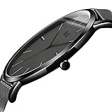 BOLISI Unisex Analog Japanisches Quarzwerk Armbanduhren mit Edelstahl Armband F8248 Grau