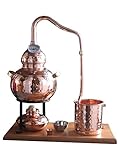 knapp 2 Liter (anmeldefrei) Dr. Richter Destillieranlage Alambic Classico mit Thermometer (2 Liter). Destille für Wasserdestillation/Pflanzenwasser