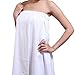 TopTie Women's Cotton Terry Spa Shower Bath Towel Wrap Velcro Closure on Chest - White,S/M