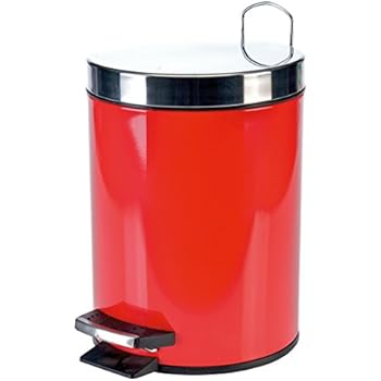 Kosmetikeimer rot, robuster Mülleimer als Abfalleimer - Treteimer fürs