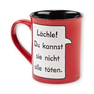 Taza De Café MoonWorks Con Frase Alemana - "Lächle, Du Kannst Sie Nicht Alle Töten", Cerámica, 325 Ml, Apta Lavavajillas