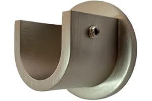 TENDAGGIMANIA Supporto Parete Rosetta in Metallo per Bastone Tenda Diametro 20 MM, Completo di Viti e Tasseli per Il Montaggio, Finiture Cromo e Nichel (Nichel Satinato)