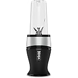 Ninja Frullatore piccolo, 700 W, 2 tazze 470 ml con coperchi a beccuccio, per frullati, trita ghiaccio e frutta congelata, ar