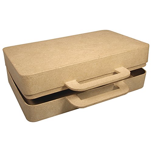 RAYHER 71825000 Pappmaché box Koffer, FSC recycled 100%, 26 x 19 x 7 cm