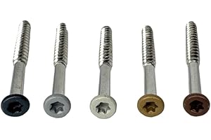 CETA COMPOSITE DECKING Ceta Painted Head Decking Screw for Composite Decking, 4.2 x 55mm Stainless Steel Colour Coded Screw, 5 Colours, Pack of 50. (Charcoal (RAL7021))