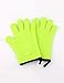 Produktbild LHP Shoutao Silikon-Handschuhe Isolations-Handschuhe Five Fingers Plus Baumwoll-Handschuhe Küche Ofen Dedicated Anti-Scald Slip Handschuhe (Farbe : Grün)