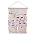 Produktbild KDSANSO Hängender Organizer mit 7 Taschen Stylischer Druck Hängeorganizer aus Baumwolle und Leinen für Badezimmer, Schlafzimmer,Weiß,34.5 * 50cm