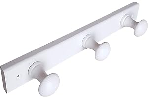 POMOLINE PERCHA Pared 3 Pomos madera pino lacado blanca 356 X 50 X 72 MM