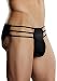 Produktbild Male Power Nylon Lycra Cage Brief - Shorts mit 3 Stoffbändern beidseitig - schwarz - Größe S/M