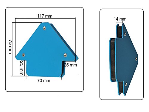 4 Stück Schweißmagnet 75 mm bei 45°, 90° und 135° Neigung - 2