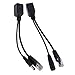 Produktbild Passive POE Adapter Cable,DC Over Ethernet Injector Splitter Switch Cord with Tape Screened Power Supply 12-48V Combiner for IP Network Camera Kit,Computer Device,Security Camera Accessories(White,Black) 2PCS/Pair (Black)